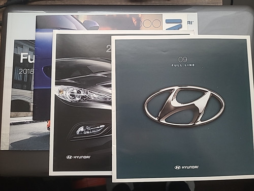 Vintage hyundai car brochures - car,