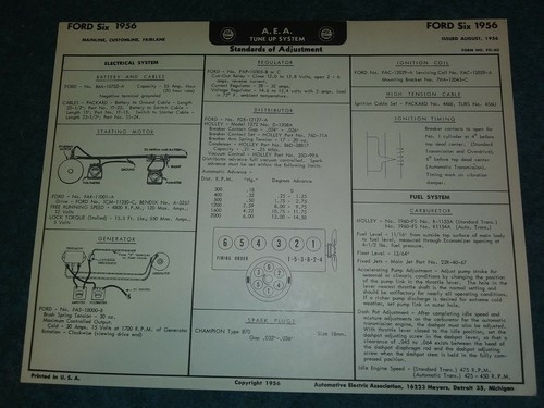 1956 ford car 6cyl - 6cyl, a.e.a