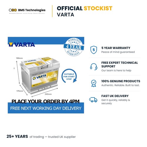 Agm car battery 12v - a8, varta