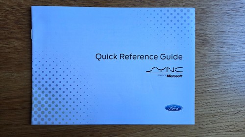 Ford sync quick reference - ford,