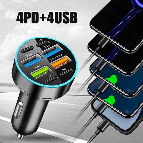Port usb car charger - 6-port, pd