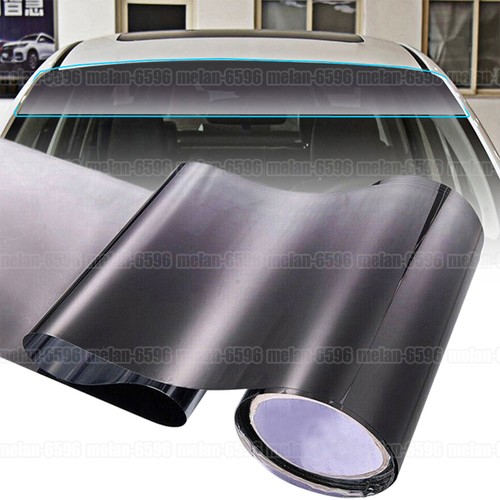 Black sun visor strip - black, tint